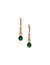 Anne Klein Gold Tone Emerald Stone Oval Drop Earrings