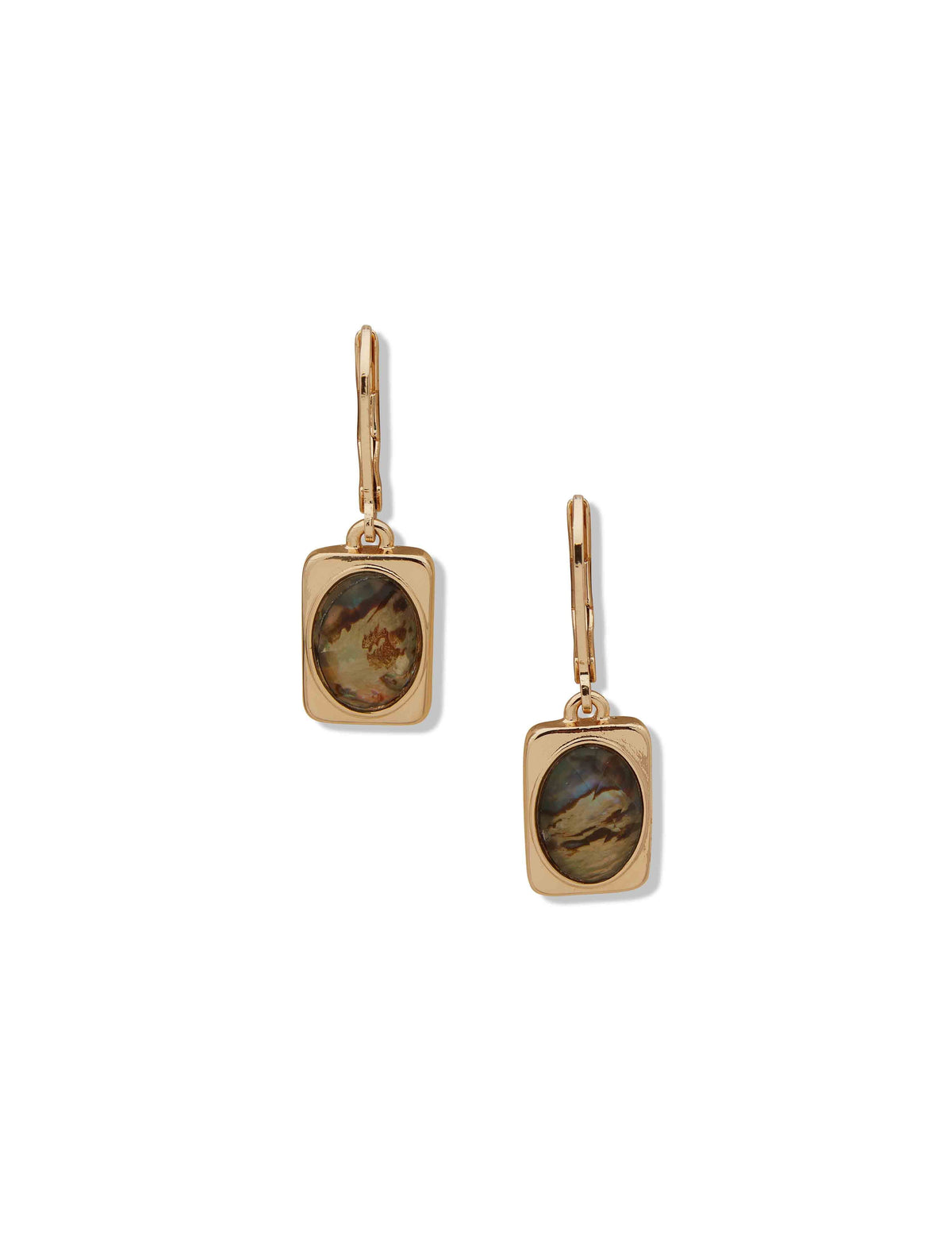 Anne Klein Gold Tone Stone Drop Earrings