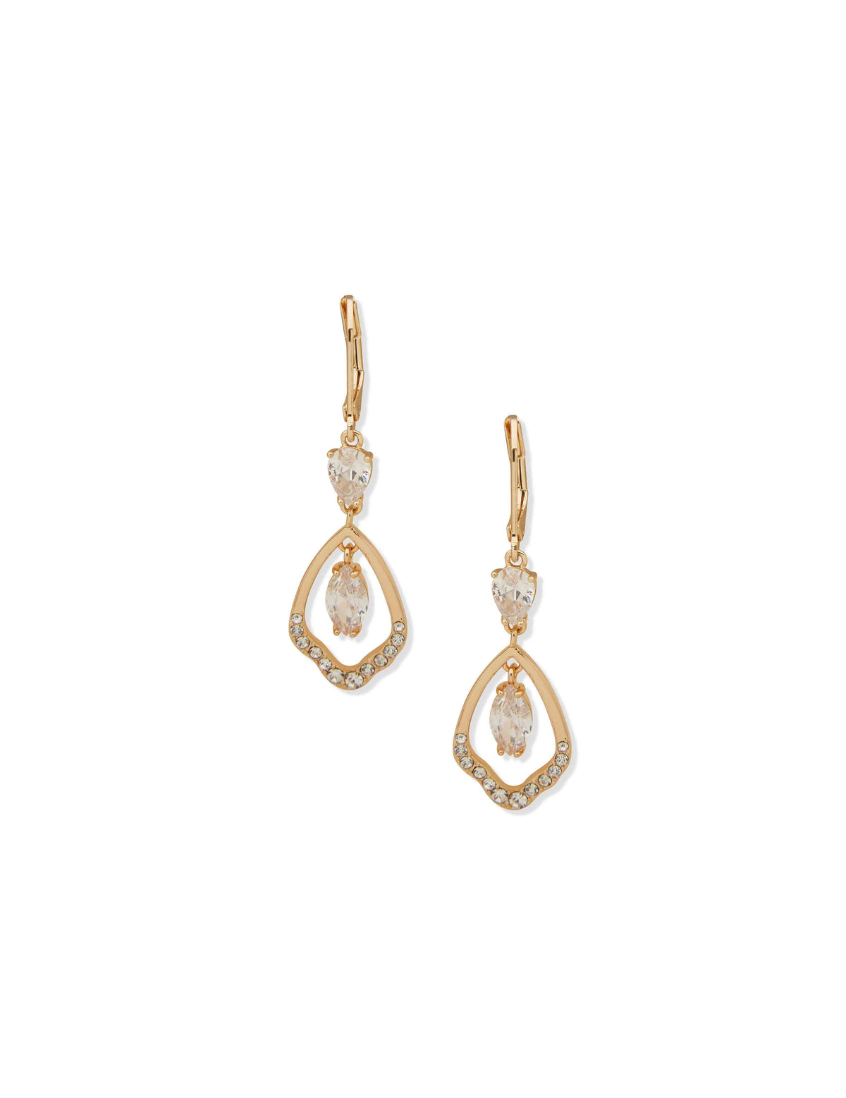 Anne Klein  Orbital Stone Crystal Earrings