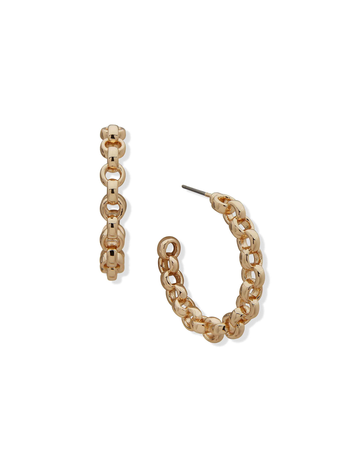 Anne Klein Gold Tone Linked C-hoop Gold-tone Earrings