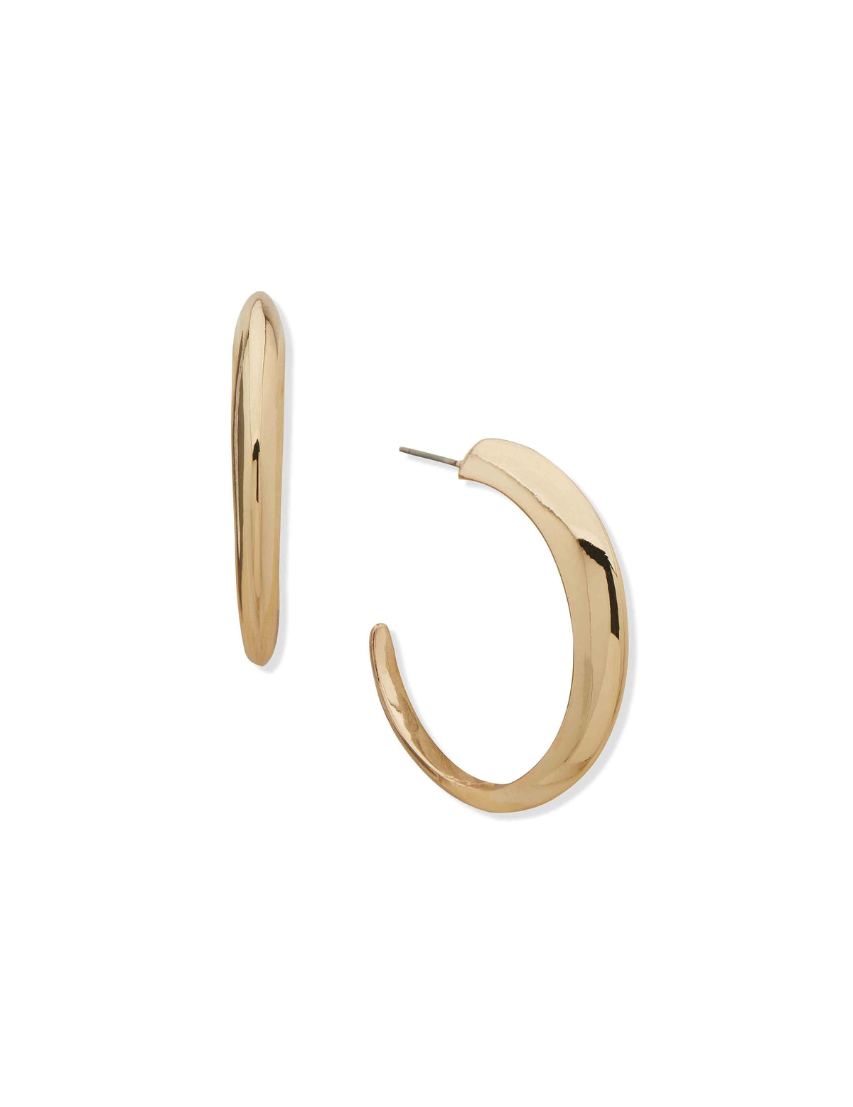 Anne Klein Gold Tone C-Hoop Gold Tone Earrings