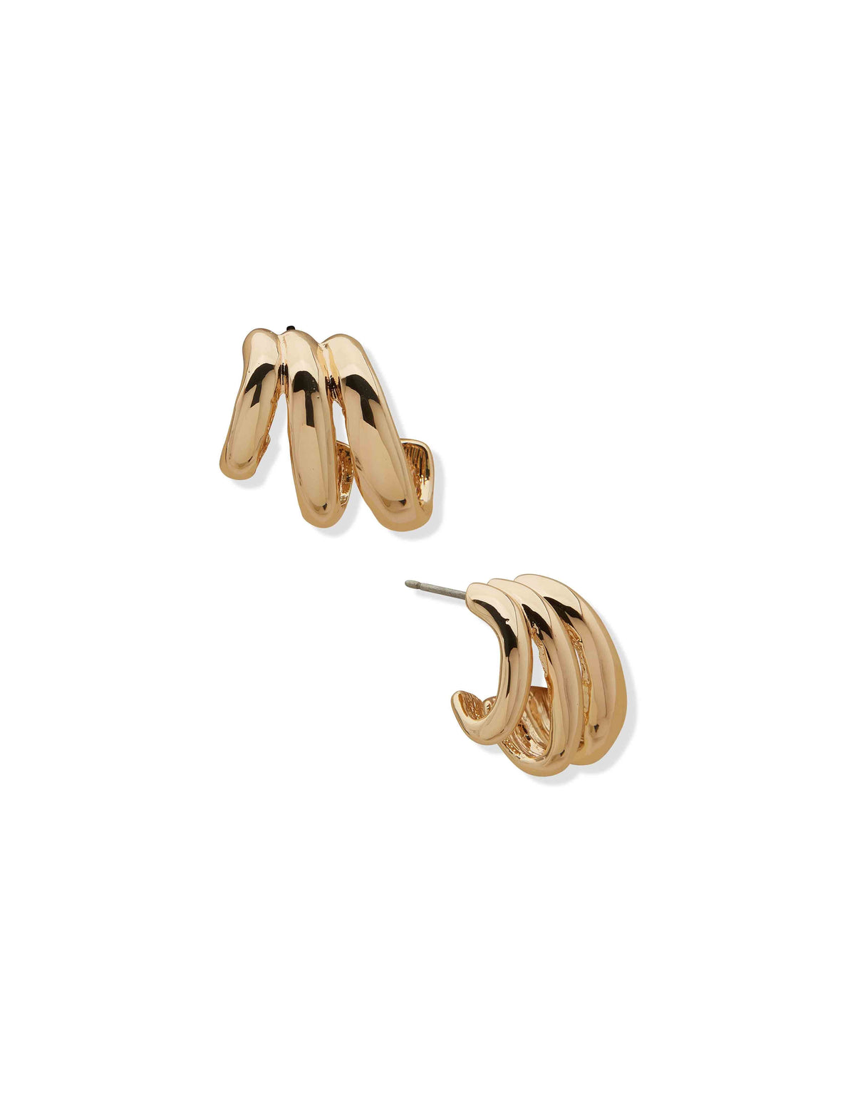 Anne Klein Gold Tone Gold Button Swirl Earring