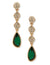 Anne Klein Gold Tone Linear Station Earring - Gold/Emerald