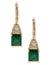 Anne Klein Gold Tone Levback Drop Earring - Gold/Green