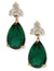 Anne Klein Gold Tone Pear Stone Drop Earring - Gold/Green