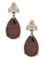 Anne Klein Gold Tone Pear Stone Drop Earring - Gold/Red