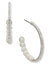 Anne Klein Silver Tone Stone C-Hoop Earring - Silver