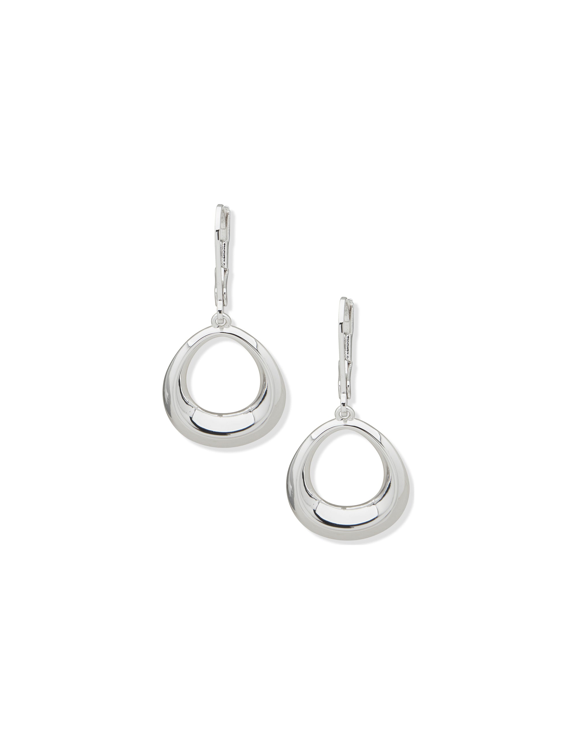 Bevel Oval Drop Earrings