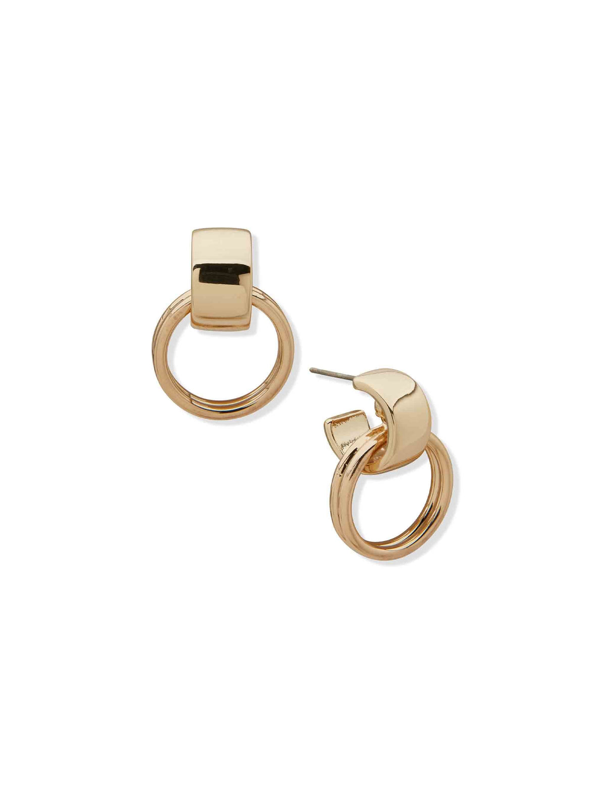 Anne Klein Gold-tone Gold Dooknocker Earrings