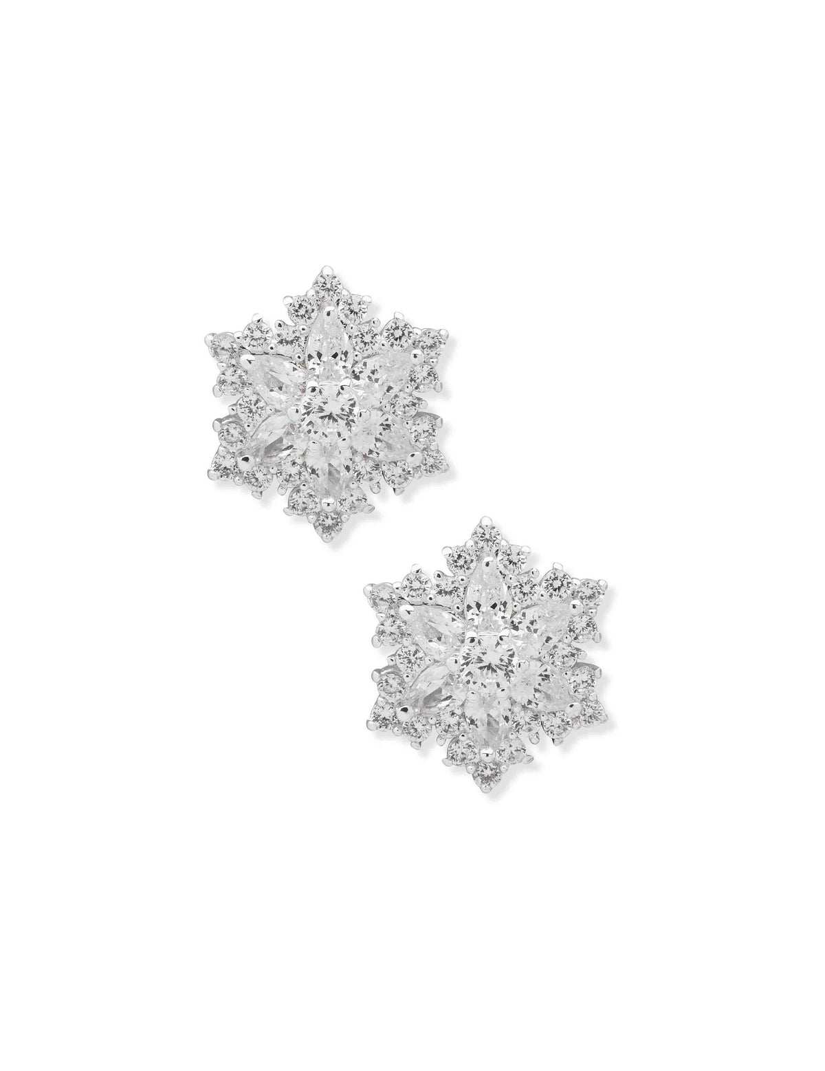 Anne Klein Snowflake Button Earrings