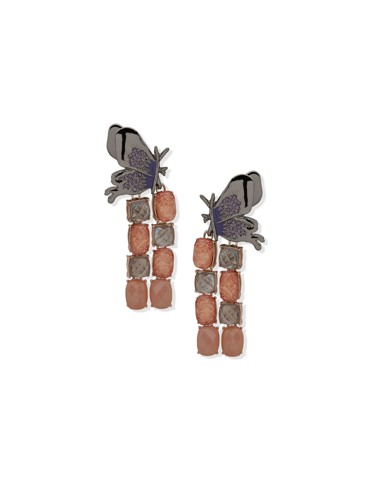 Anne Klein Gold Tone Butterfly Motif Chandelier Earring