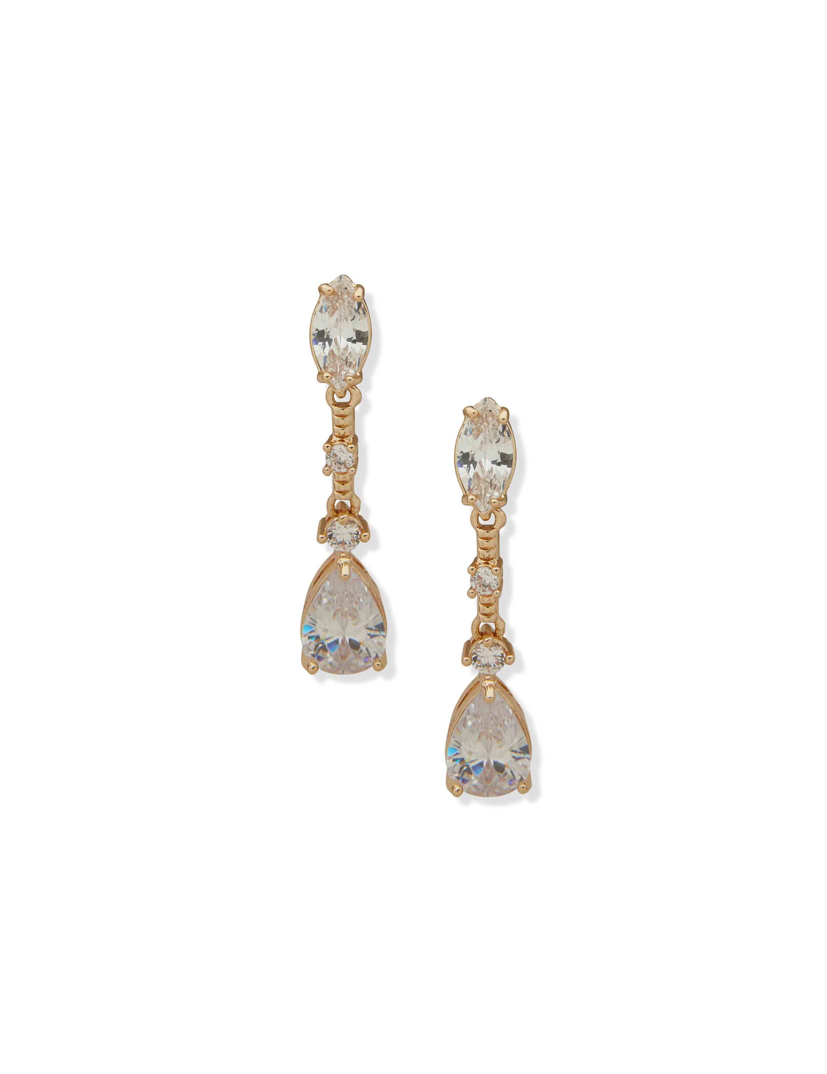 Anne Klein Gold Tone Multi Stone Linear-Gld/Cz