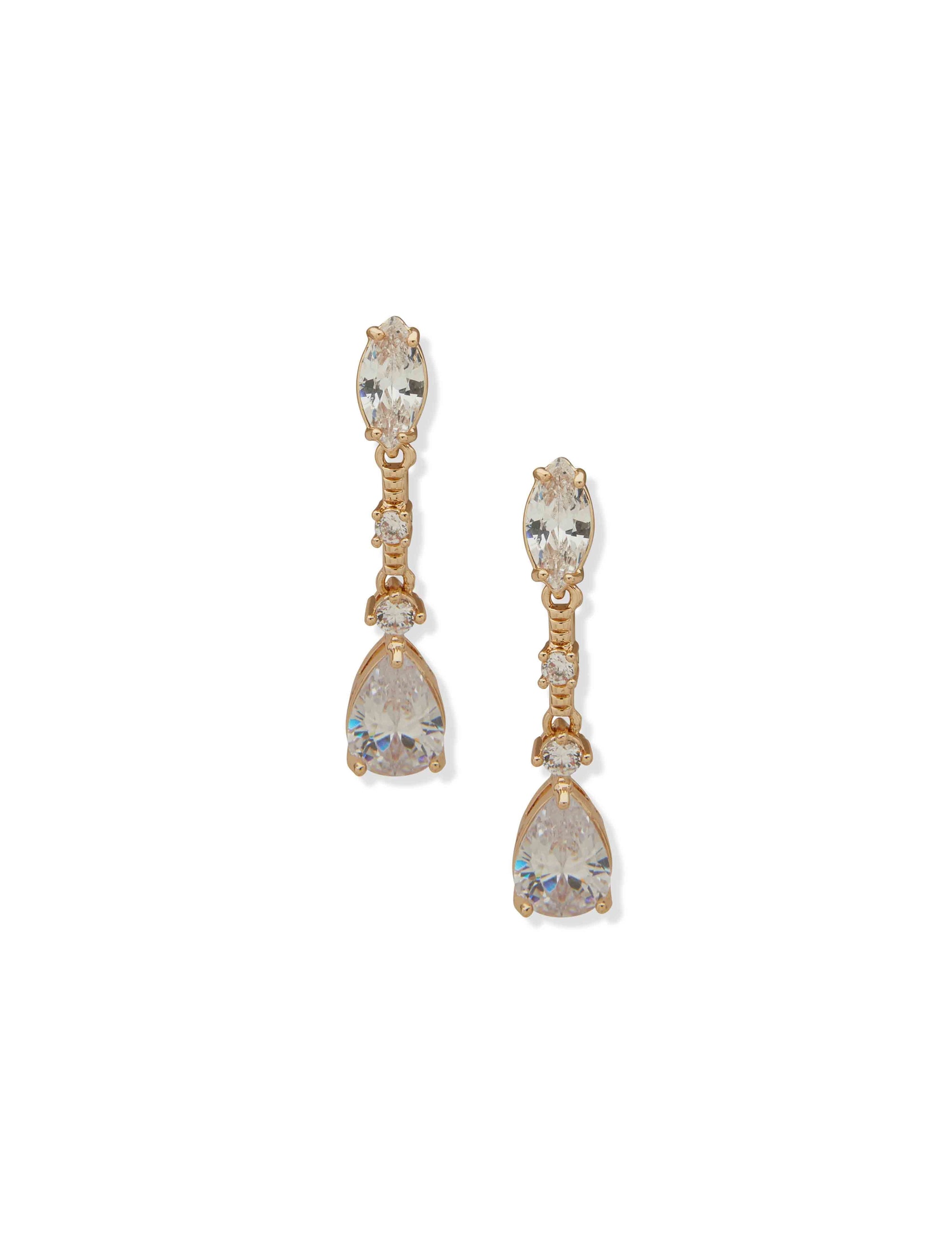 Anne Klein Gold Tone Multi Stone Linear-Gld/Cz