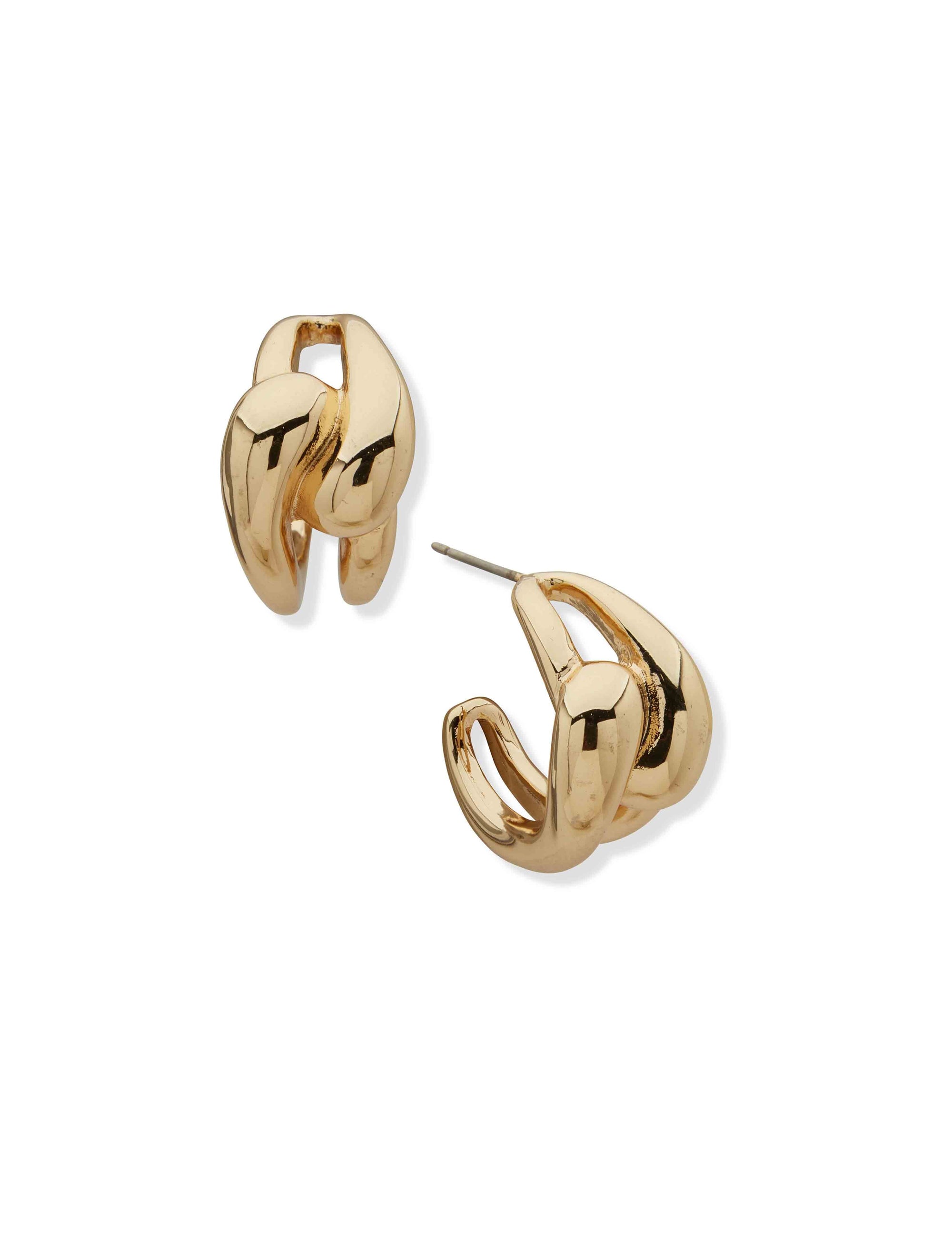 Anne Klein Gold Tone 20Mm Twisted Earring-Gld