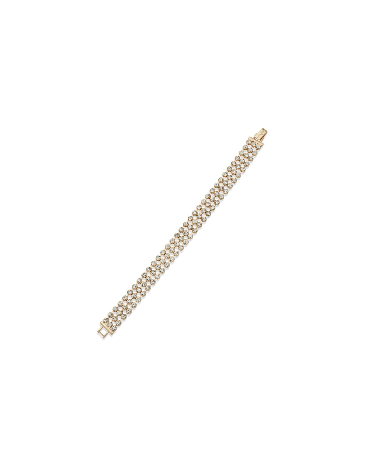 Anne Klein Gold Tone Mesh Foldover Bracelet