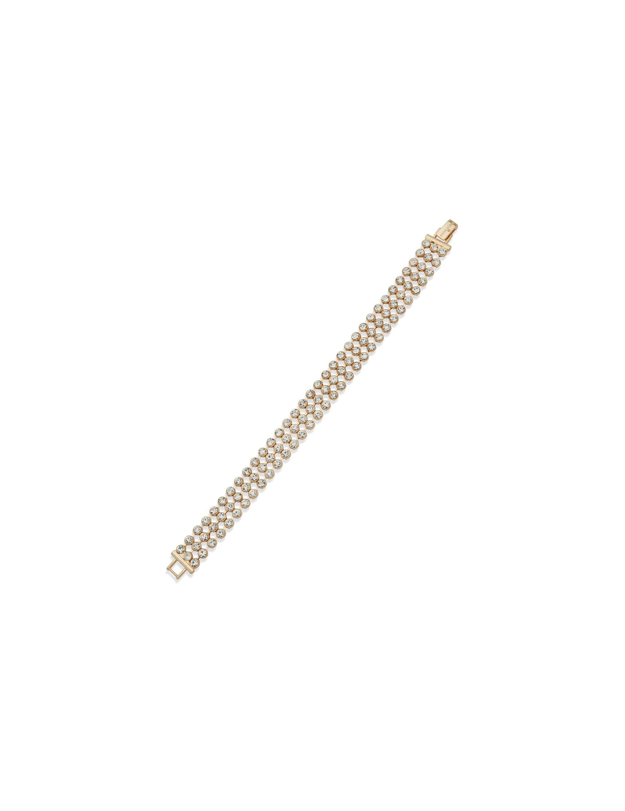 Anne Klein Gold Tone Mesh Foldover Bracelet