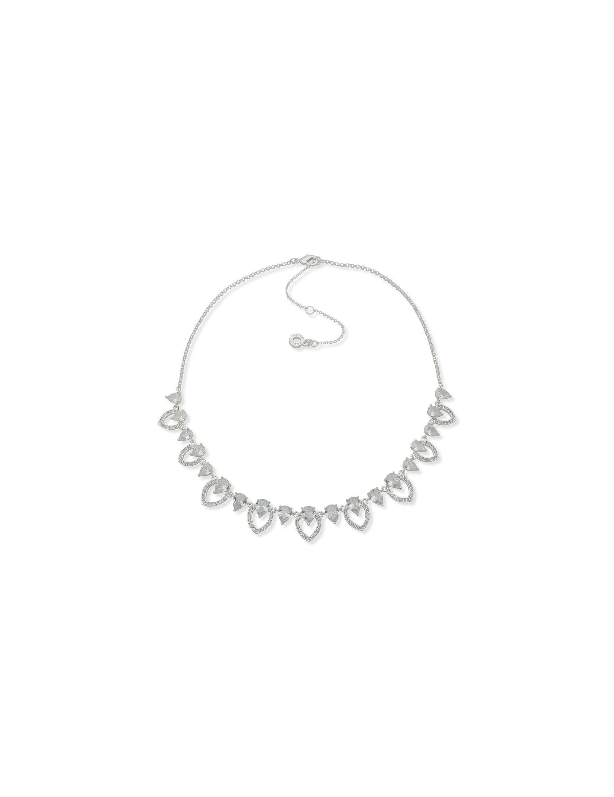 Navette and Stone Frontal Necklace The Jewelry Group