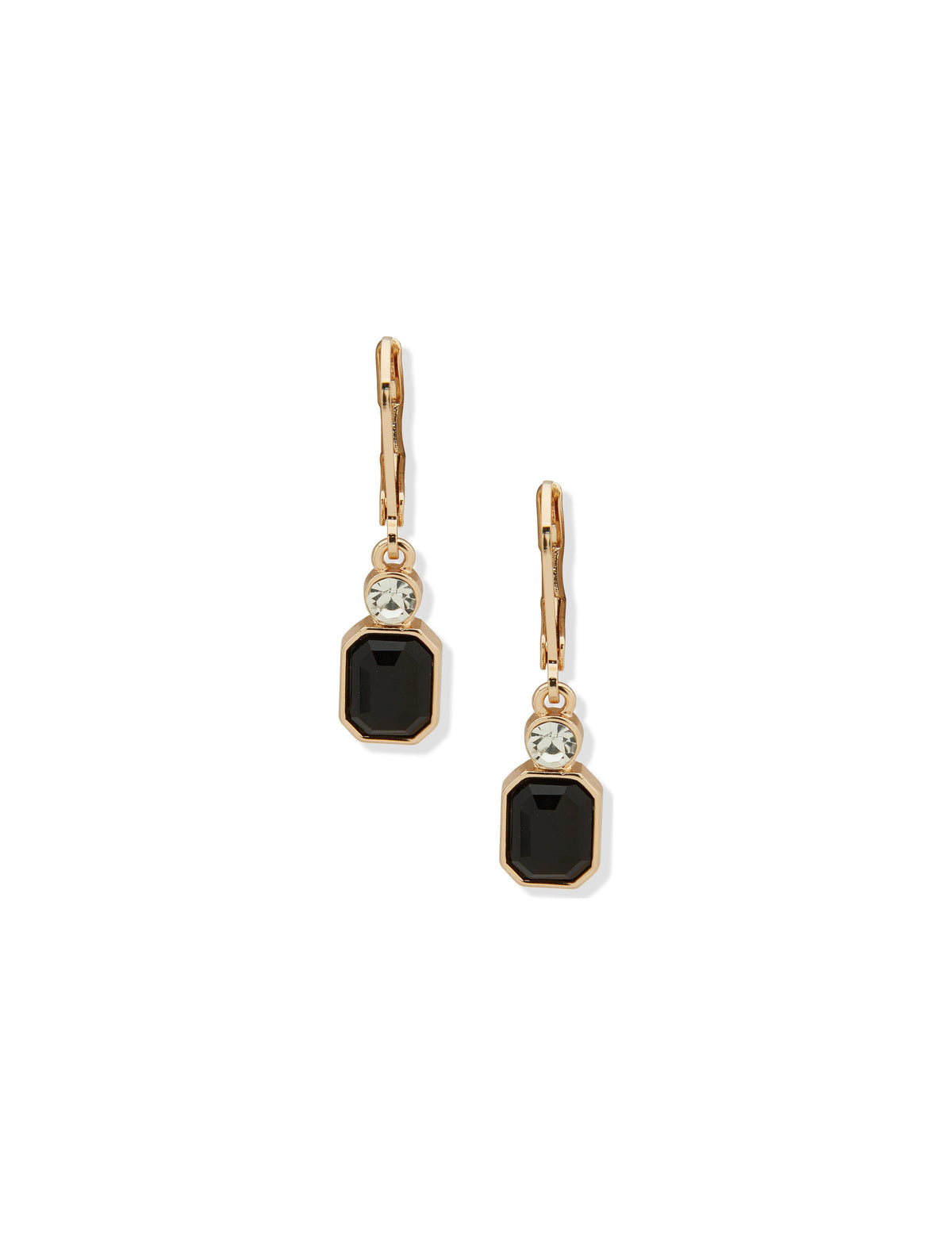 Anne Klein Gold Tone Jet Drop Pierced Earrings