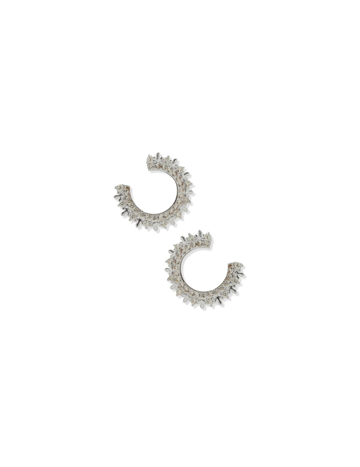 Half Snowflake Motif Pierced Earrings
