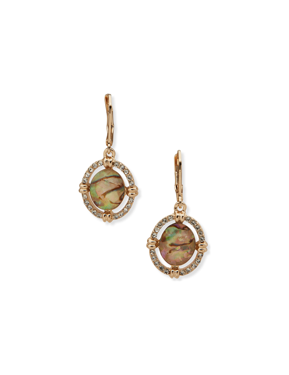 Open Stone Drop Pierced Earrings