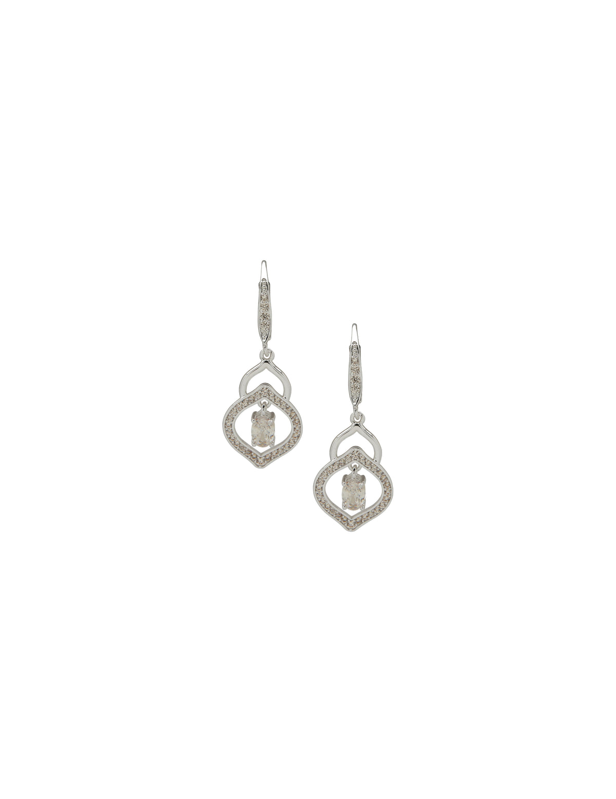 Oval and Navette Stone Drop Earrings