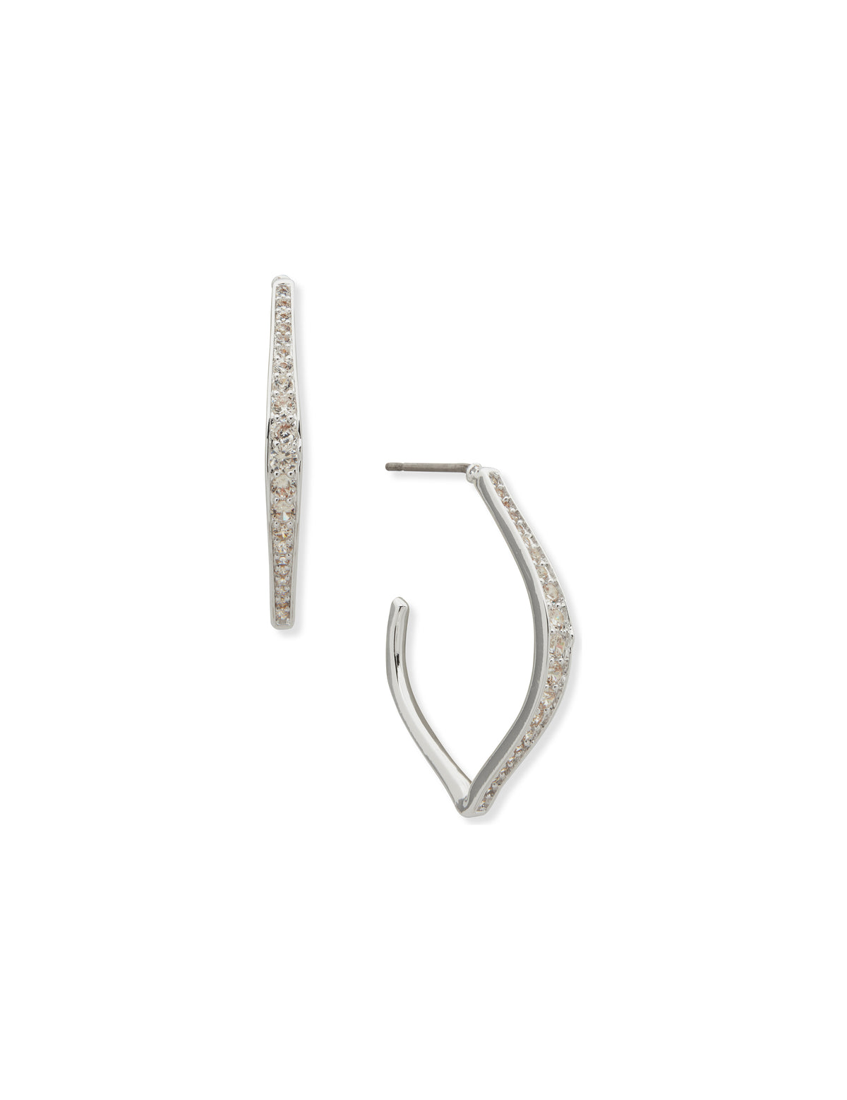 CZ C-Hoop Angular Earrings