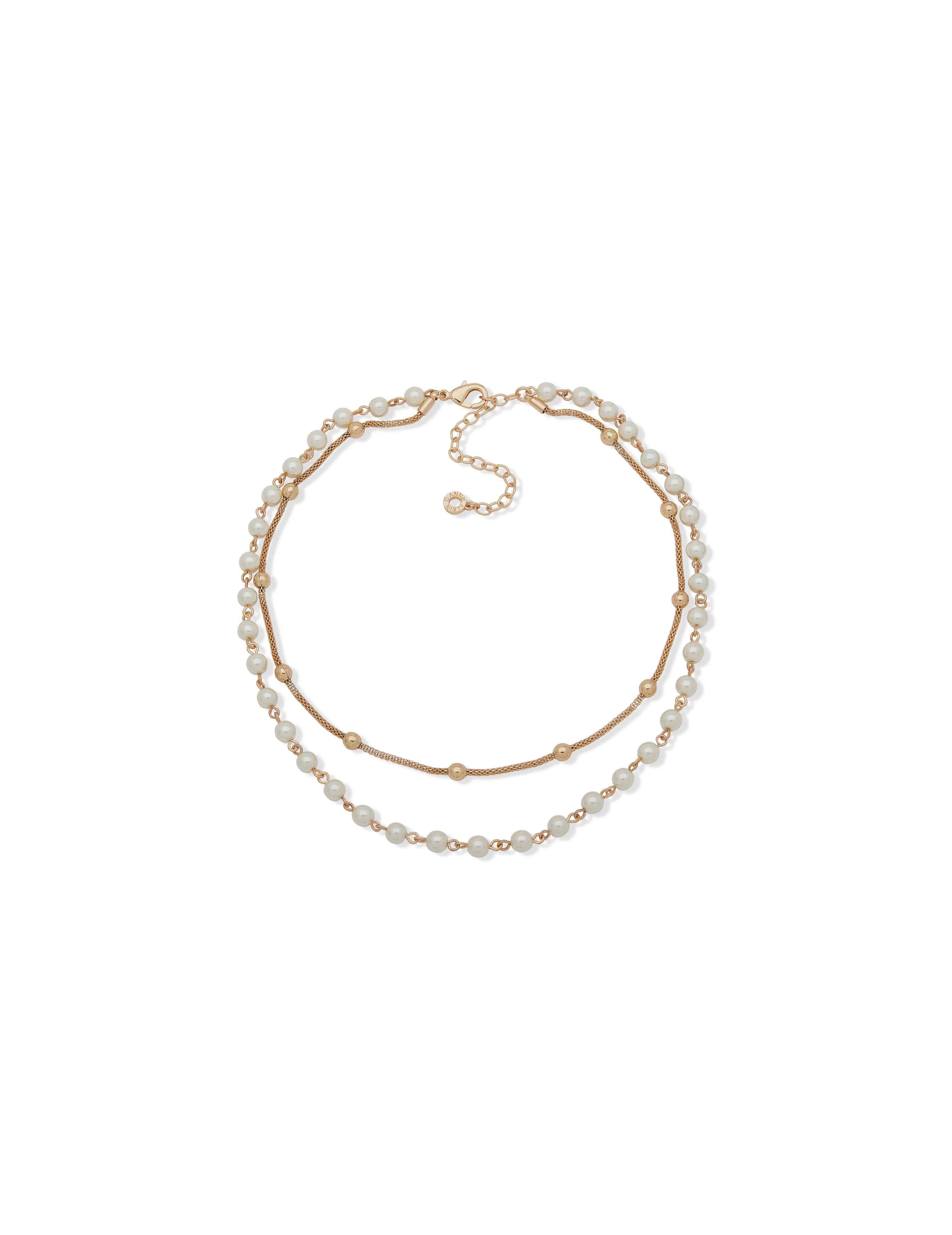 Multi-Row Pearl & Gold-Tone Necklace | Anne Klein