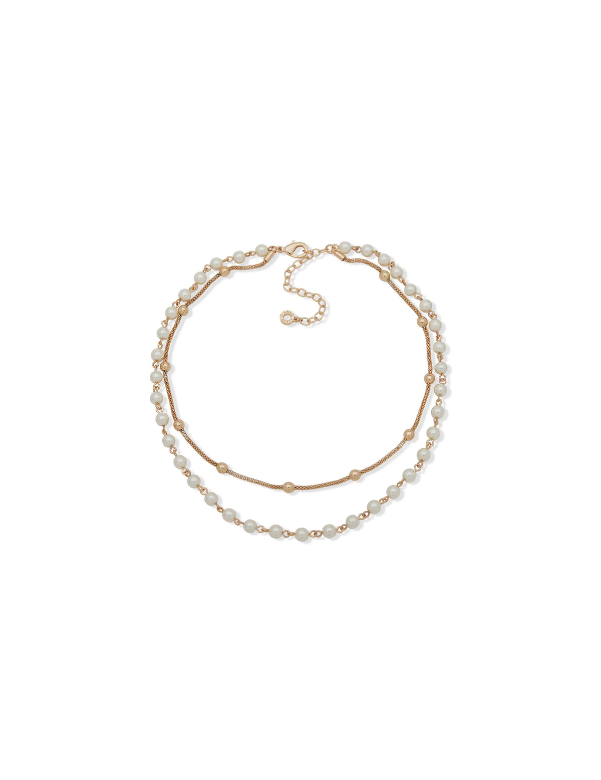 Anne Klein Gold Tone Multi-Row Necklace