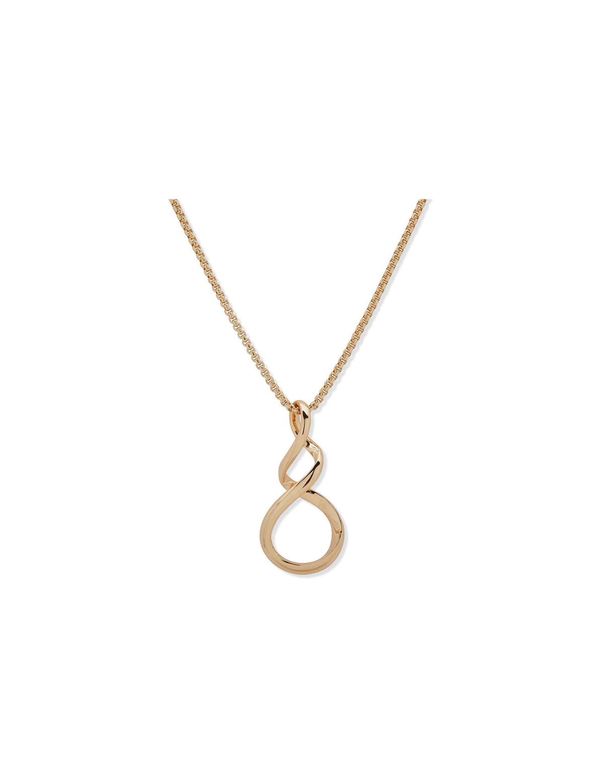 Anne Klein Gold Tone Gold Swirl Pendant Necklace