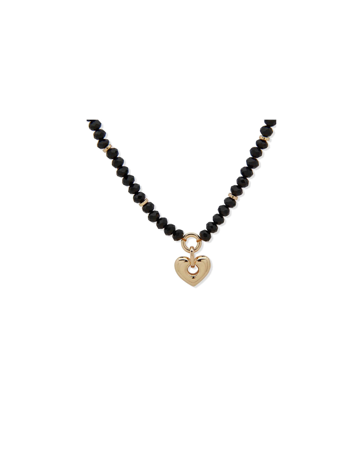 Anne Klein Gold Tone Heart Motif Pendant - Gold/Jet