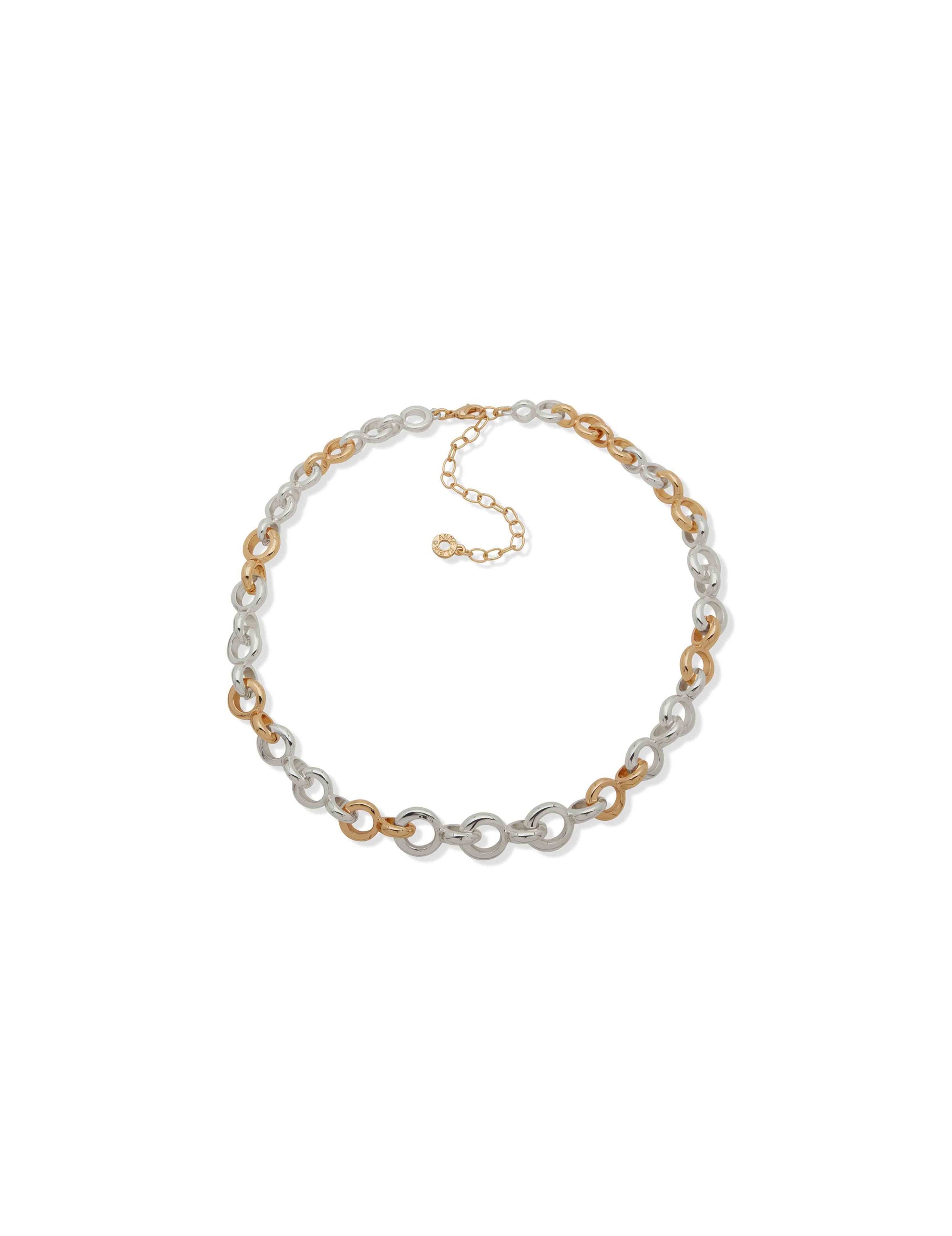 Anne Klein Two Tone Linked Collar Necklace