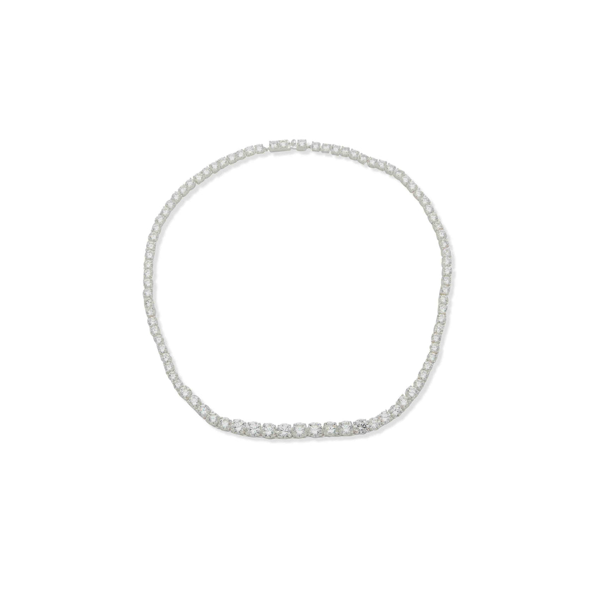 Rounded Stone Necklace - Silver | Anne Klein