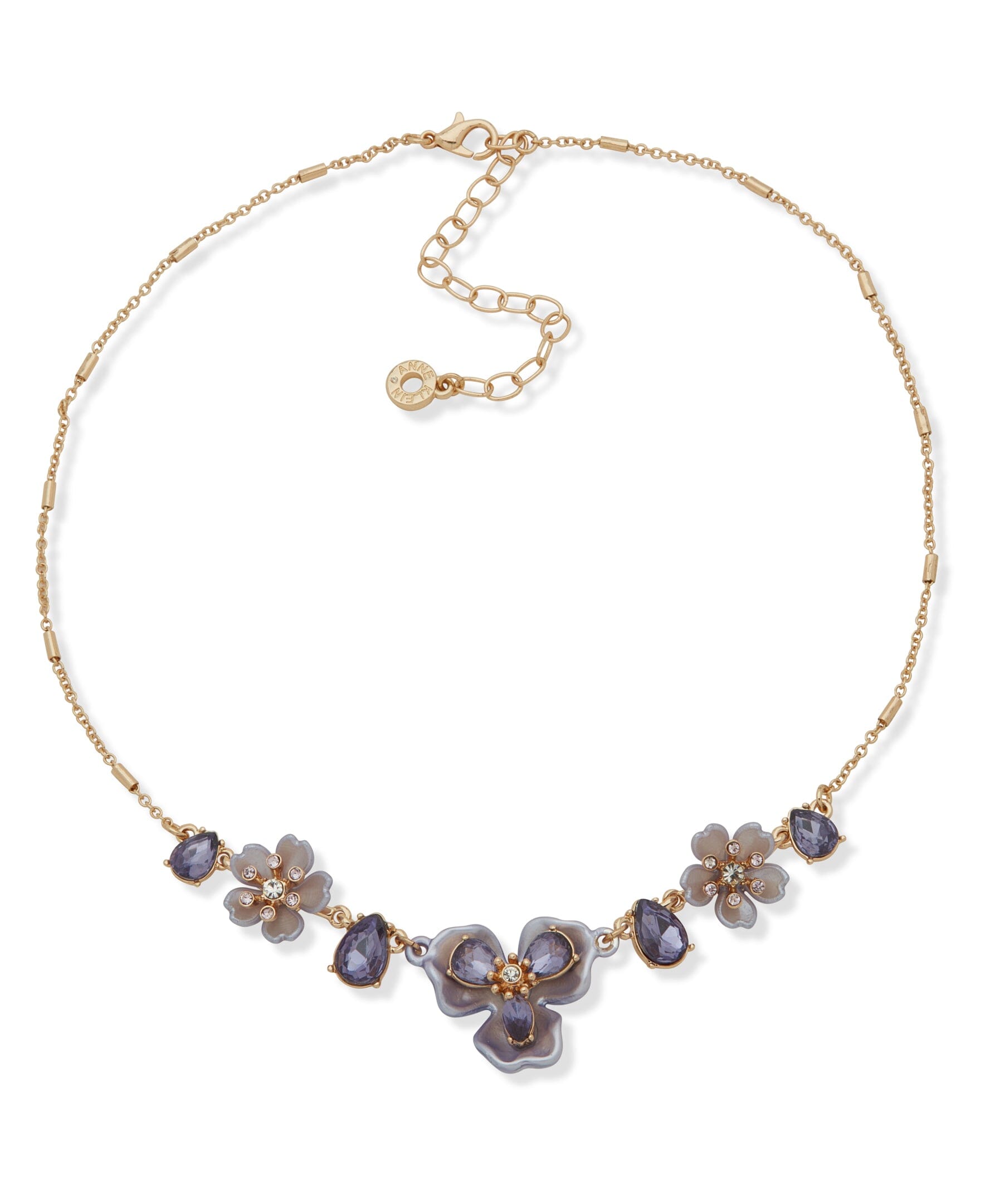 Anne Klein Gold Tone Floral Frontal Necklace