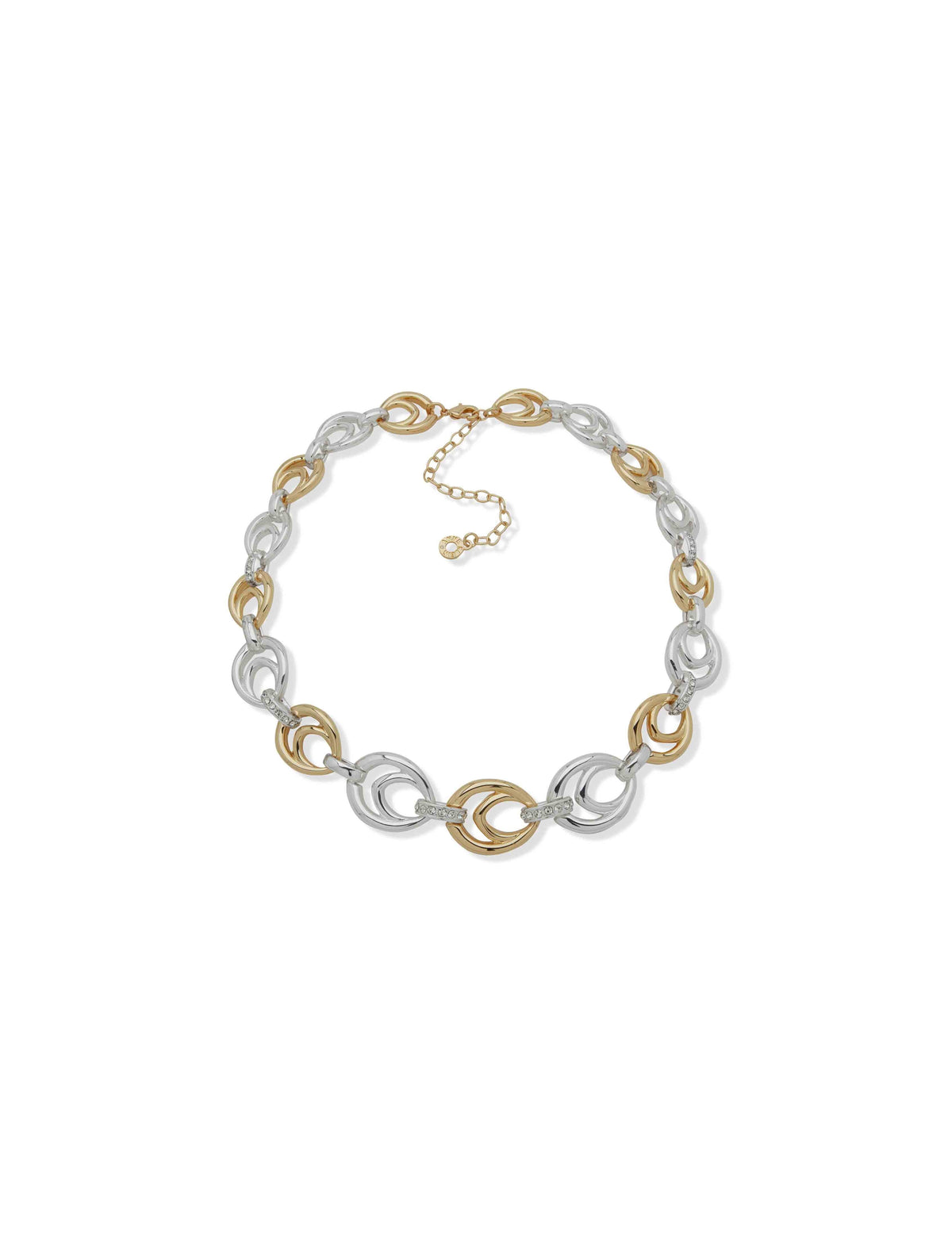 Anne Klein Two Tone 16In Open Ttn Linked Necklace-Ttn/Cry