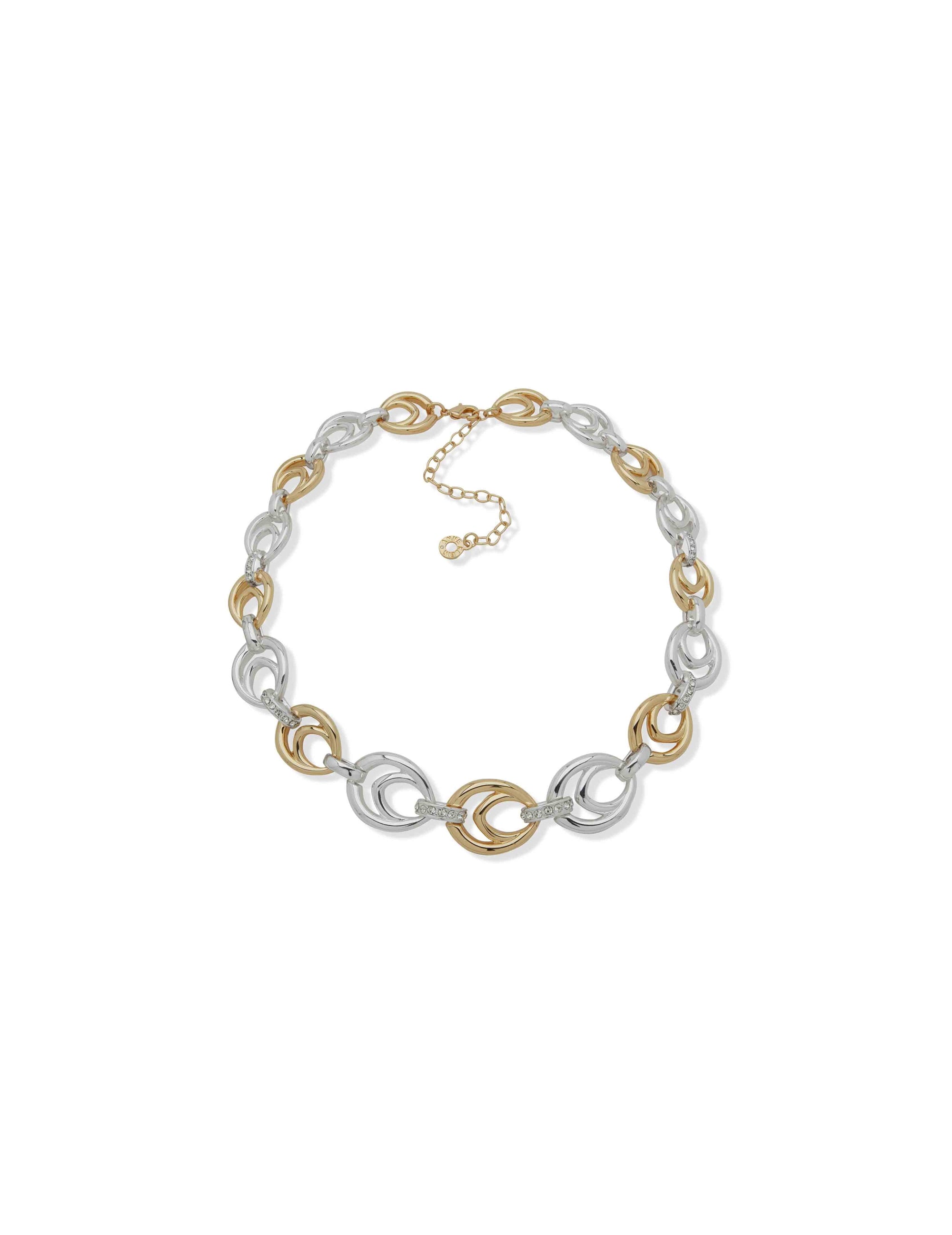 Anne Klein Two Tone 16In Open Ttn Linked Necklace-Ttn/Cry