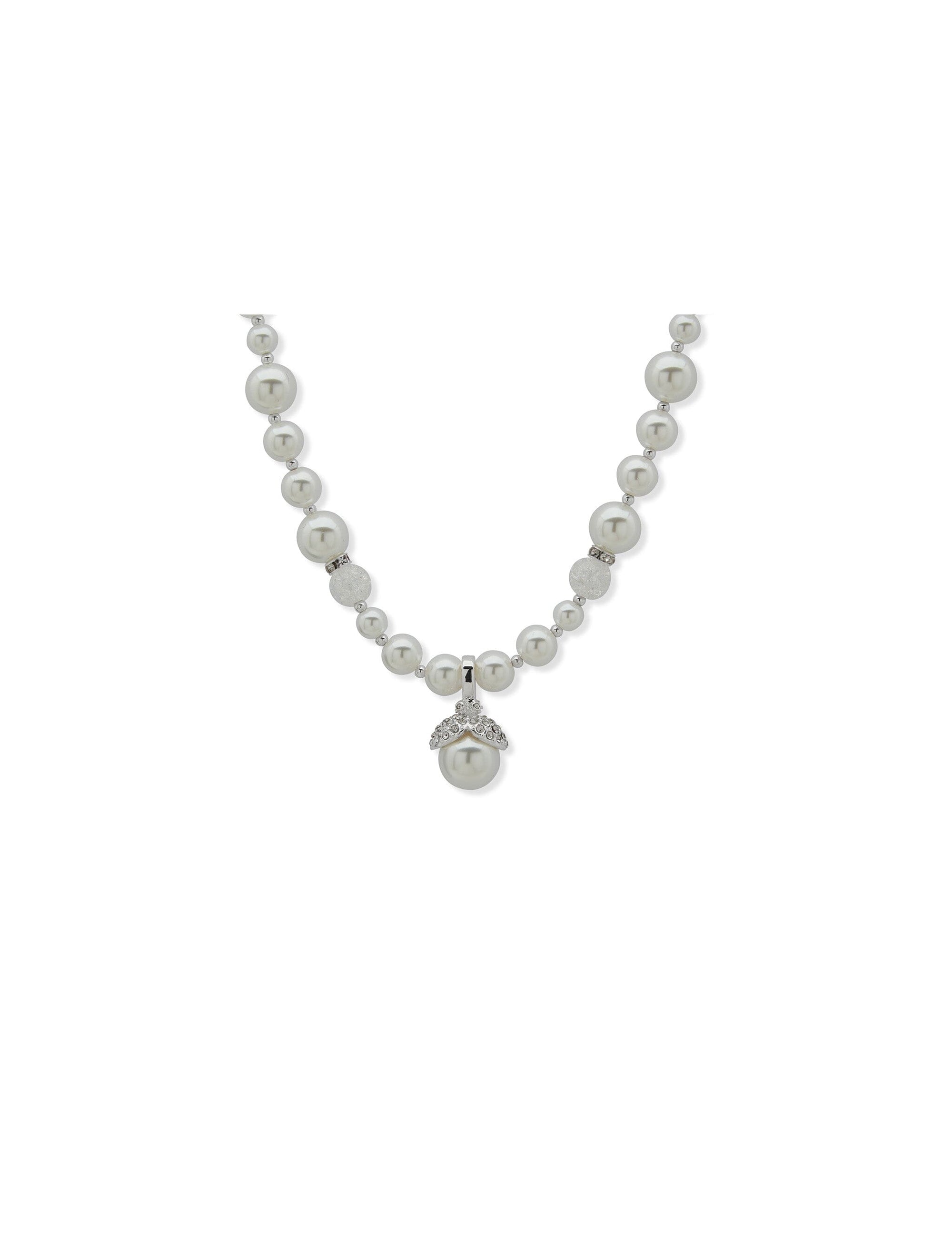 Anne Klein Silver Tone 16-Inch Collar Necklace with Removable Pendant