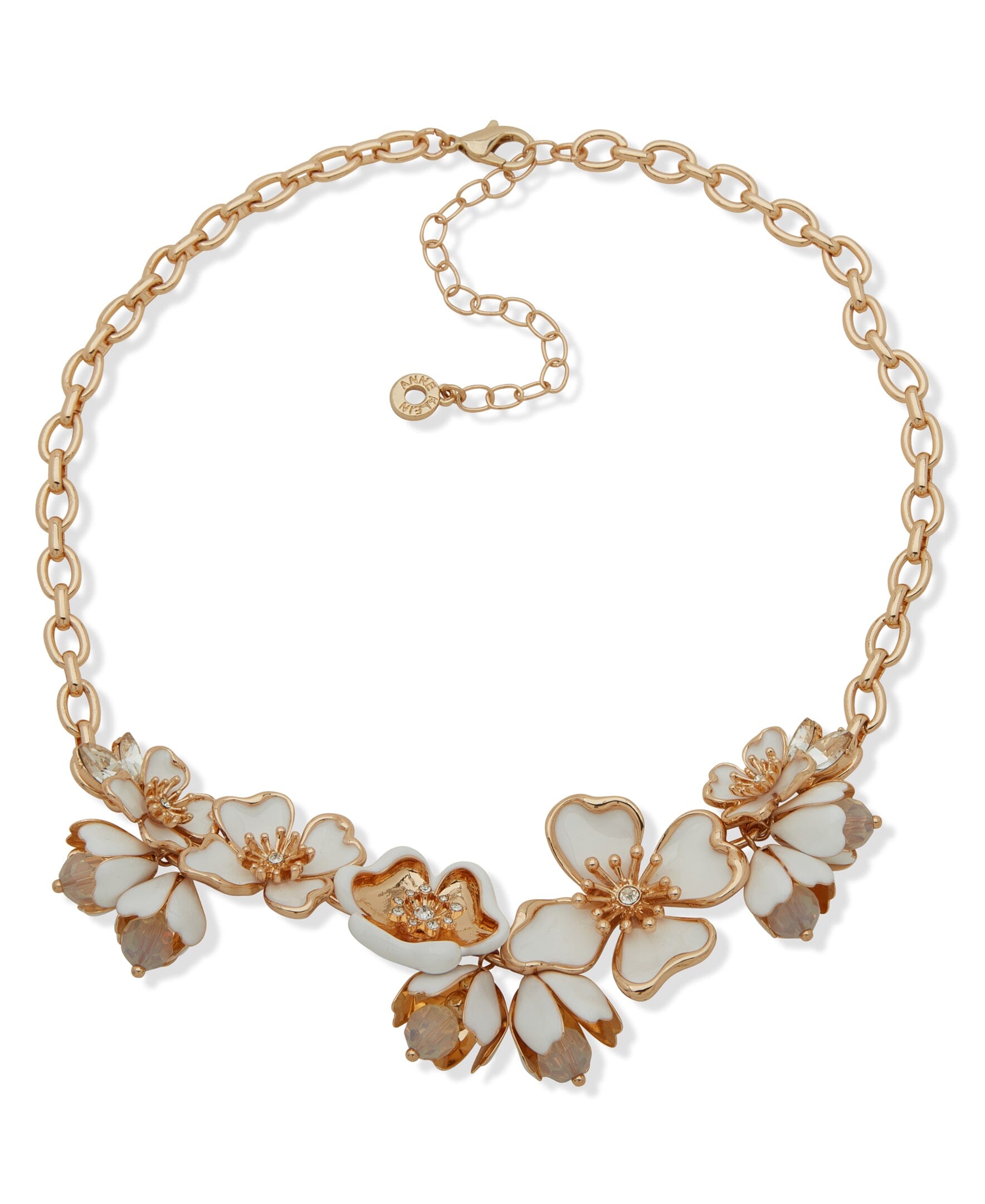 Anne Klein Gold Tone Dramatic Textured Floral Frontal Necklace