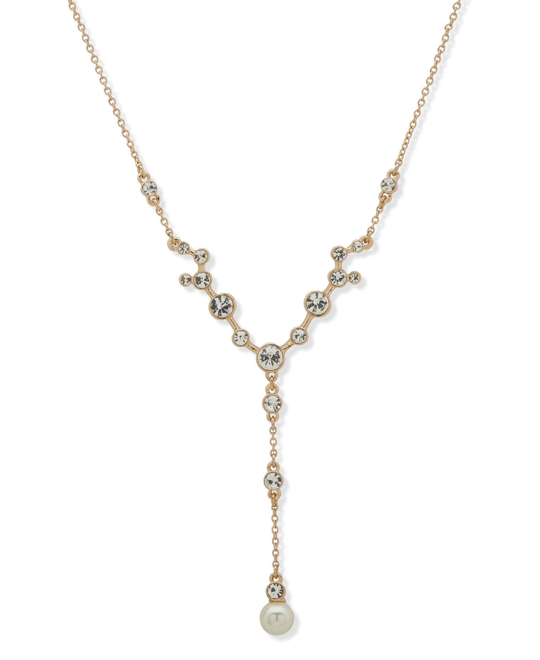 Anne Klein Gold Tone 16-Inch Stone and Y-Necklace