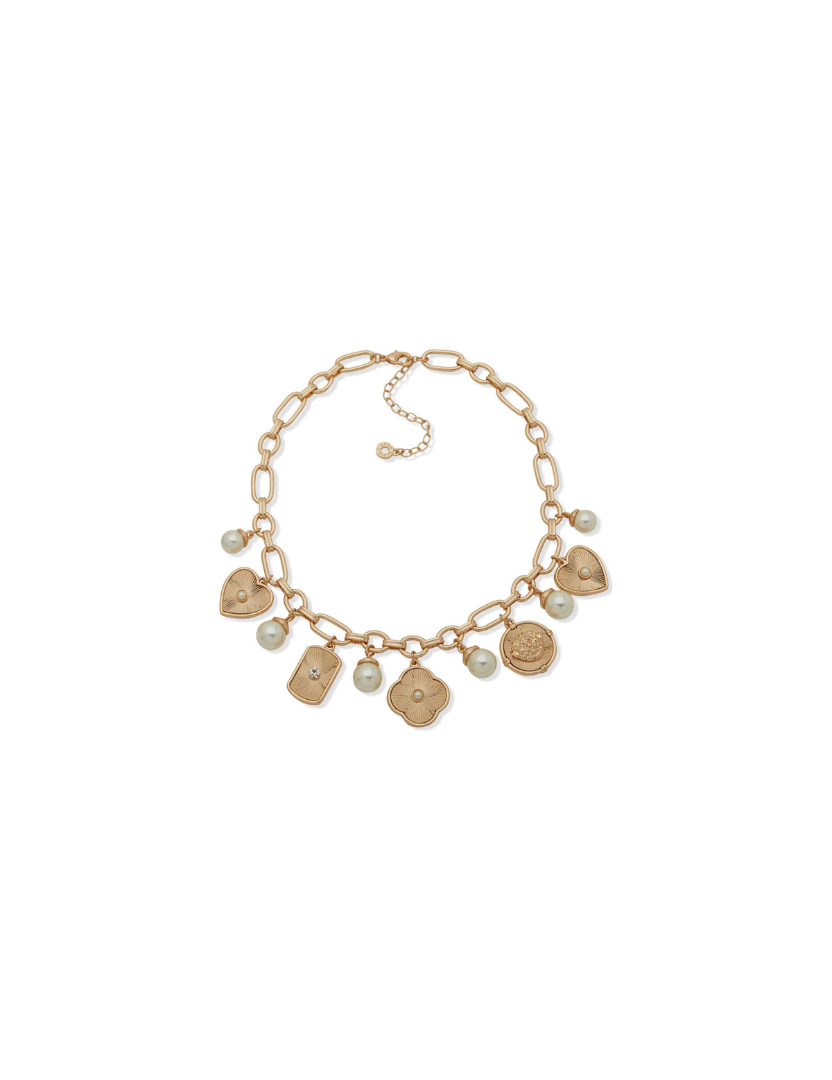 Anne Klein Gold Tone Charm Necklace