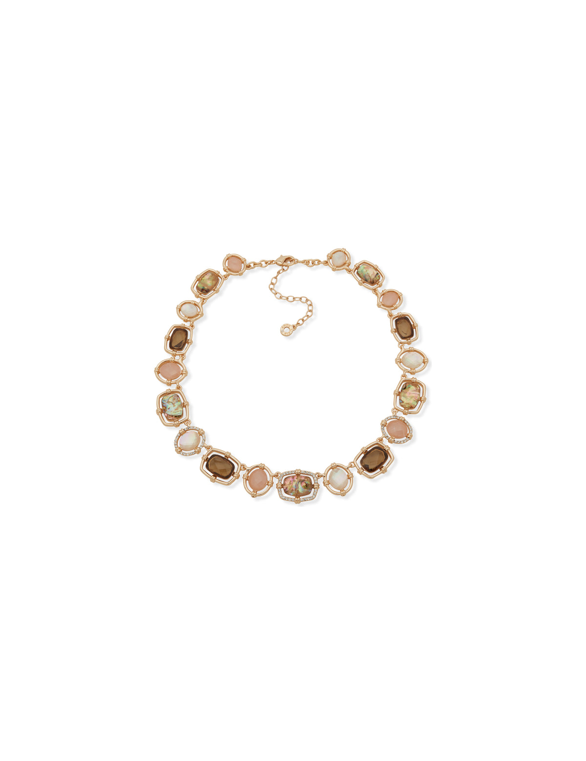 Openwork Stone and Link Necklace