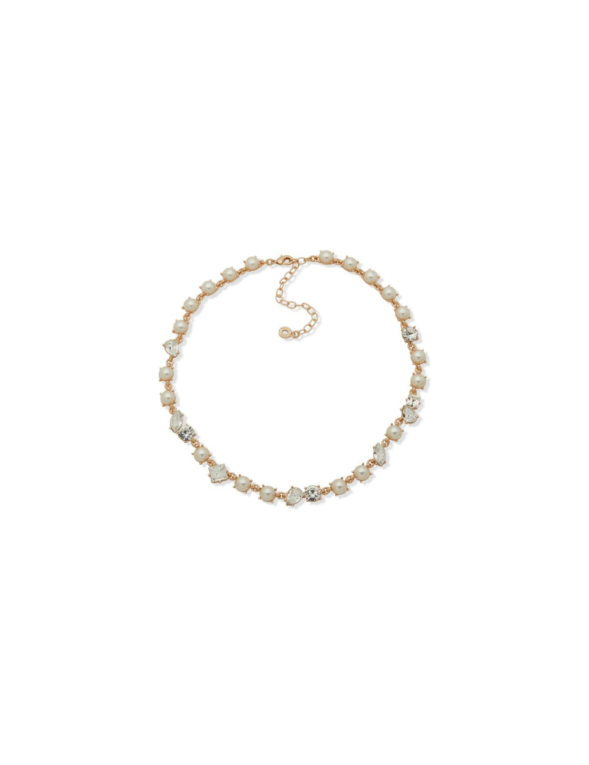 Pearl and Stone Cluster Collar Necklace