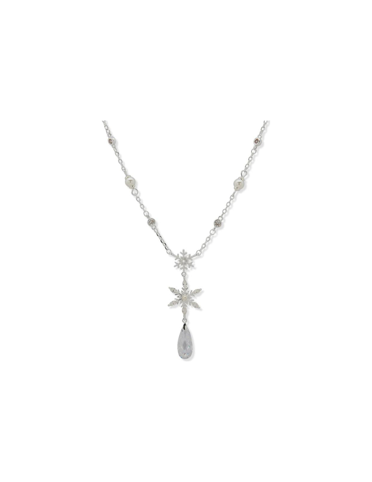 Snowflake and Briolette Pendant Necklace