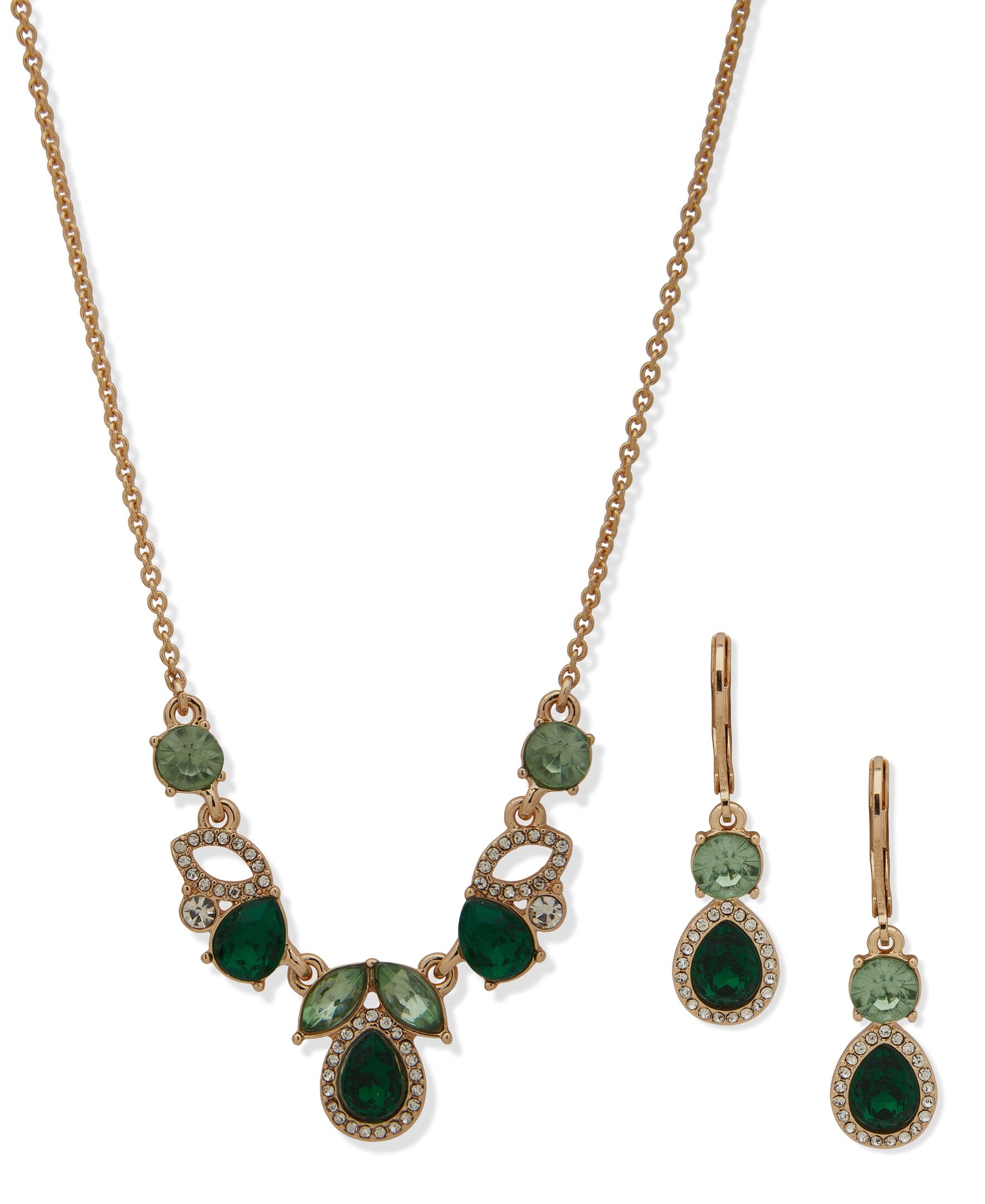 Emerald Green Stone Layered Necklace Set | Shobitam Jewelry | Emerald green  stone, Layered necklace set, Necklace set