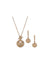 Anne Klein Gold Tone Scalloped Pendant Necklace and Earring Set