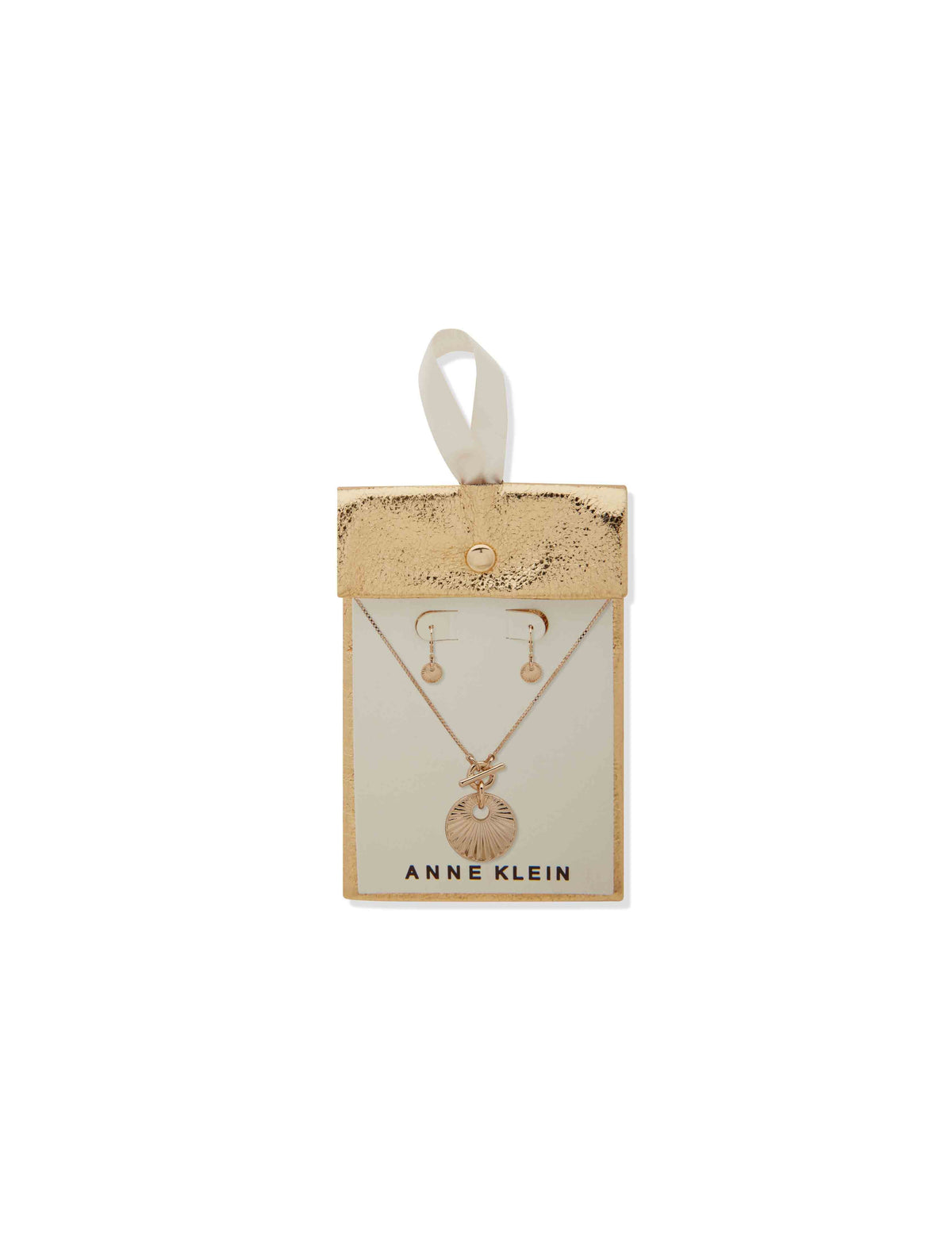 Anne Klein  Scalloped Pendant Necklace and Earring Set