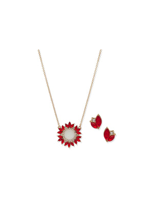 Anne Klein Open Cluster Pendant Necklace & Earring Set