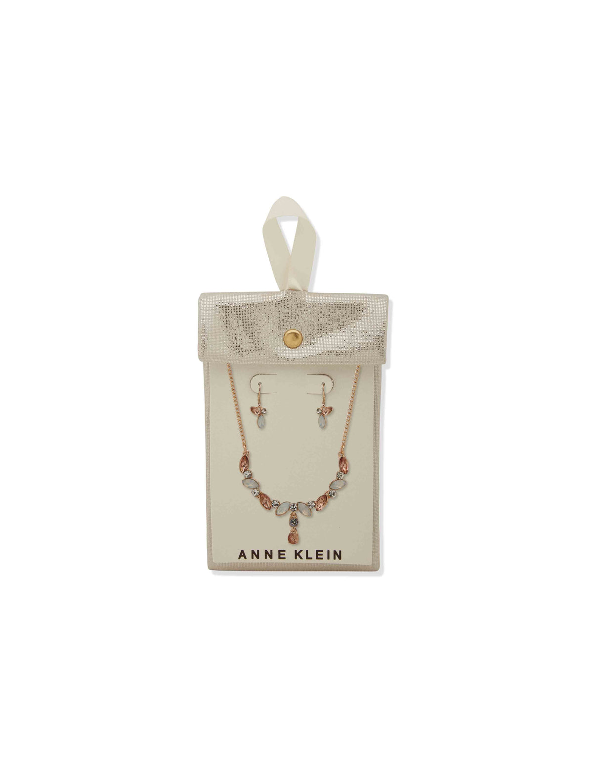 Anne Klein Navette Stone Necklace & Earring Set