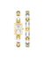 Anne Klein Silver-Tone/Gold-Tone Iconic Rectangular Case Bangle Watch Set