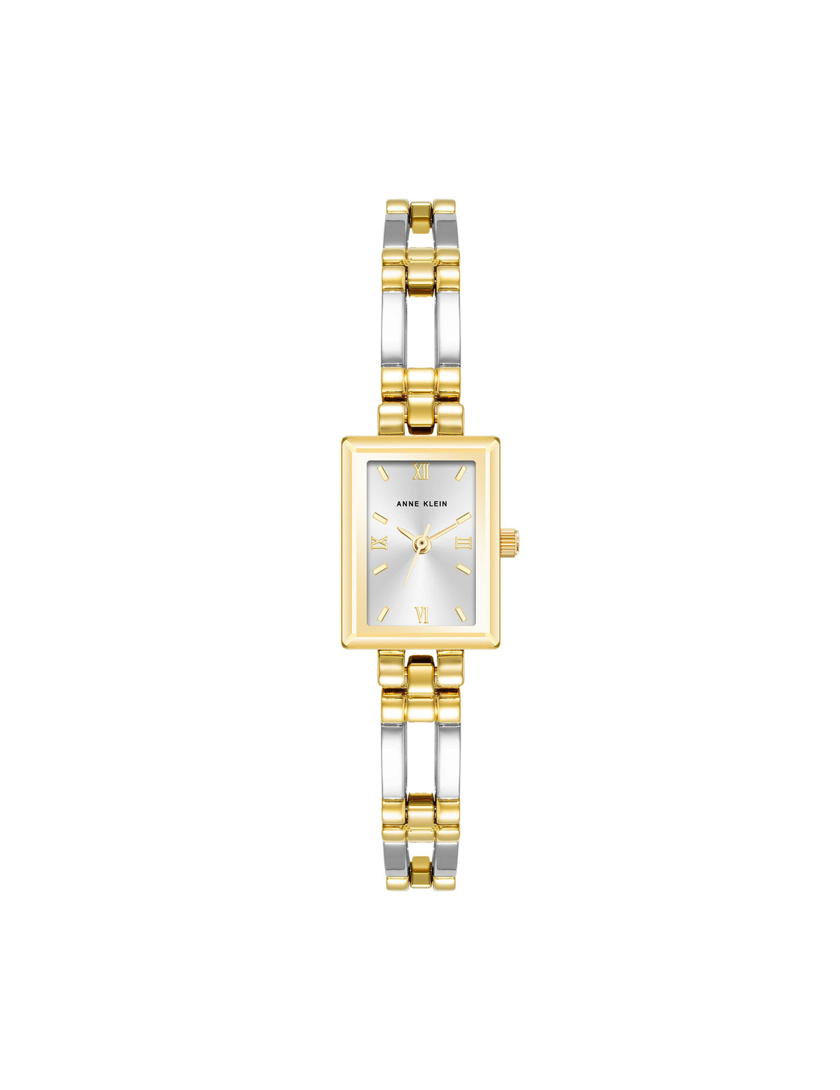 Anne Klein Two-Tone Rectangular Case Bangle Bracelet Watch