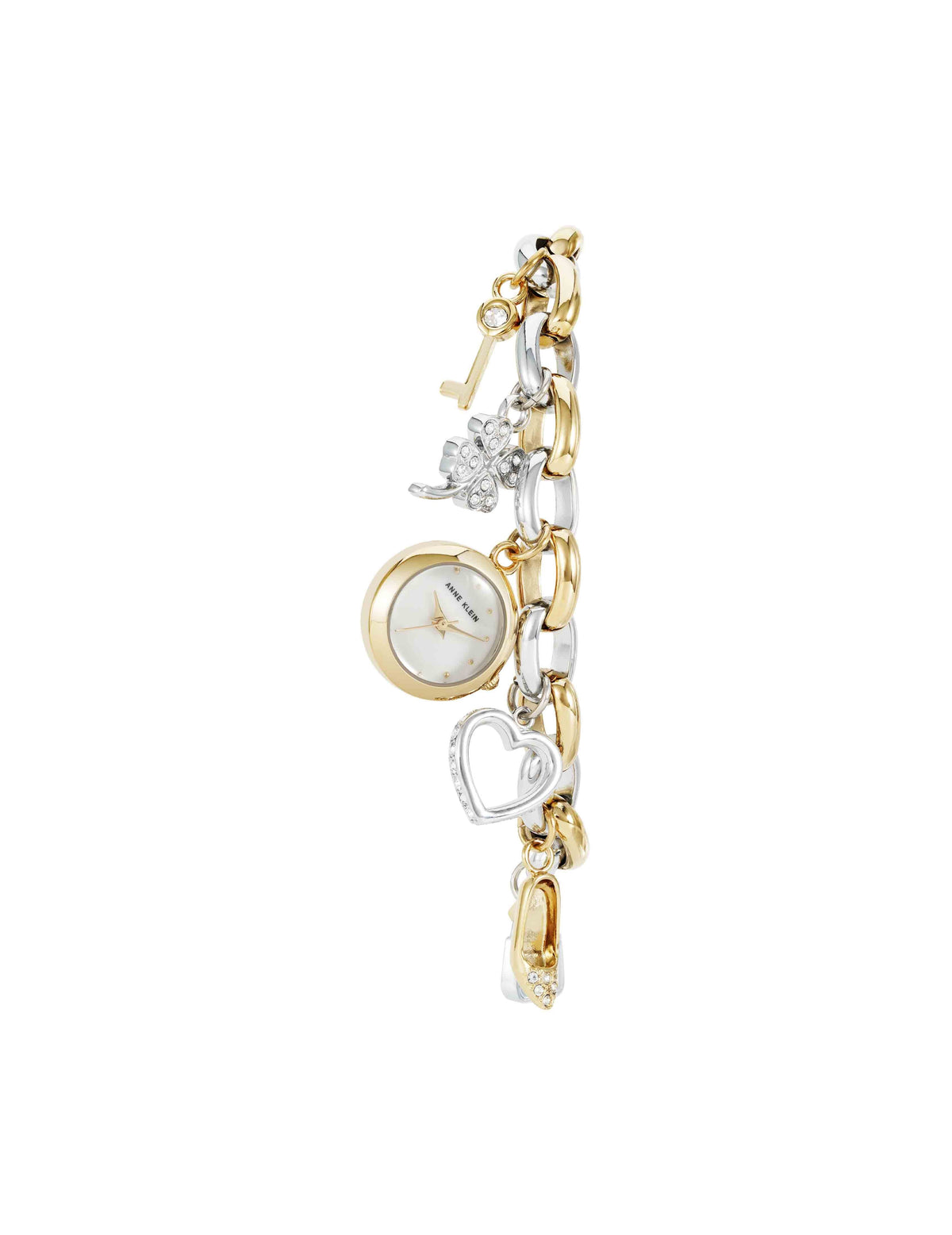 Anne Klein  Crystal Accented Charm Bracelet Watch